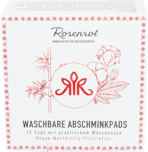 Produktbild Rosenrot Waschbare Abschminkpads mit Wäschesack