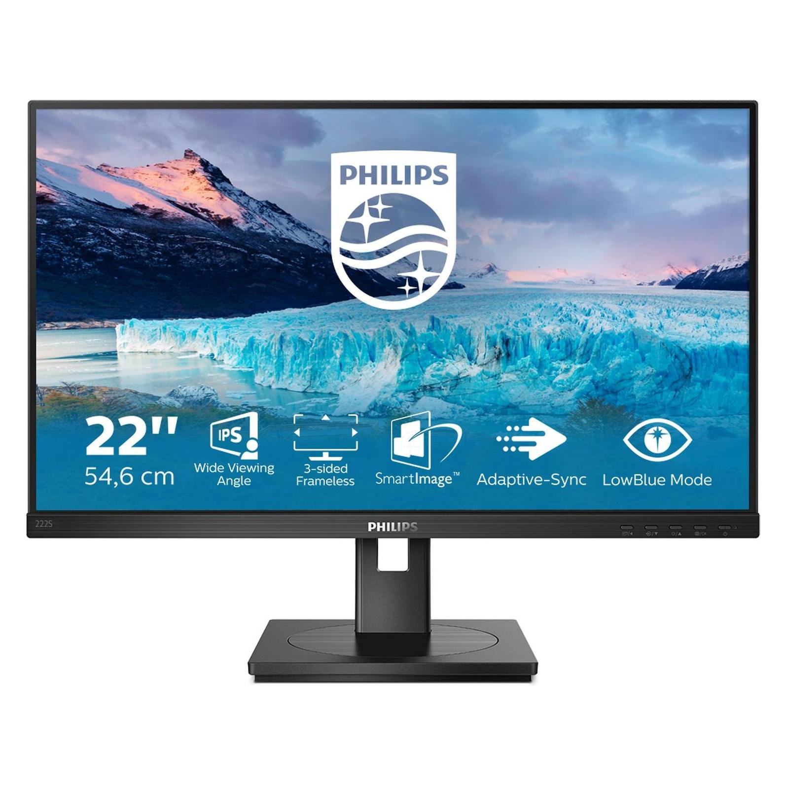 Philips 222S1AE/00 (1920 x 1080 Pixel, 21.50"), Monitor, Schwarz