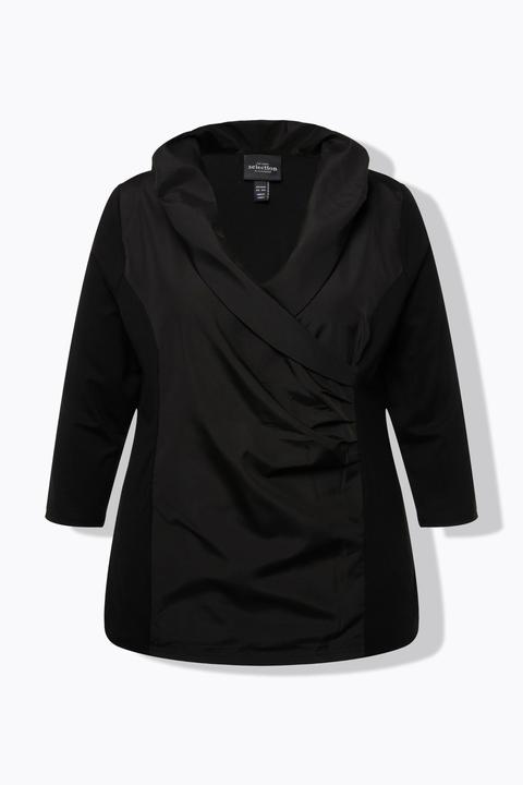 Actual product image Ulla Popken Taffeta Insert Collared T-Shirt (42, 44)