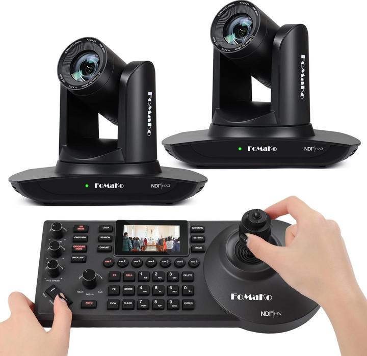 Produktbild FoMaKo NDI HX3 PTZ Kamera Set mit KI-Auto-Tracking und Controller