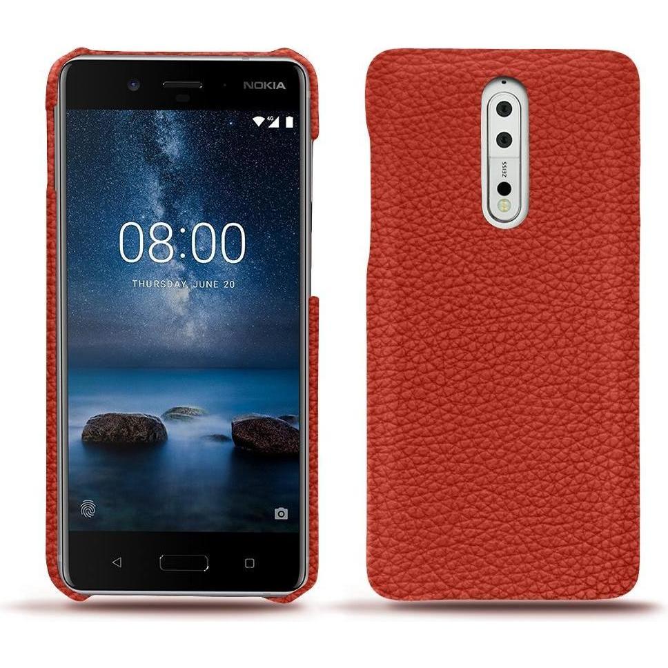 Thumbnail - Noreve Lederschutzhülle (Nokia 8), Smartphone Hülle, Orange