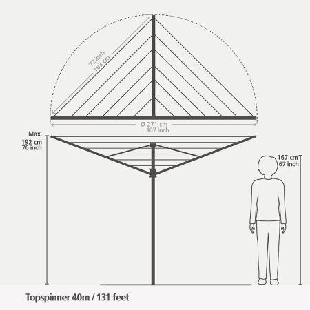 Produktbild Brabantia Wäschespinne Topspinner 40 m (40 m)
