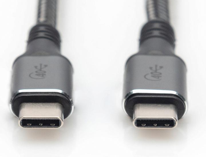 Produktbild Digitus USB 4 Verbindungskabel, TypC auf TypC, AL-Gehäuse PP braid 8K@60Hz, PD3.0, 40Gbits/s, 1m, bl. (1 m, USB 4.0, 100 W)