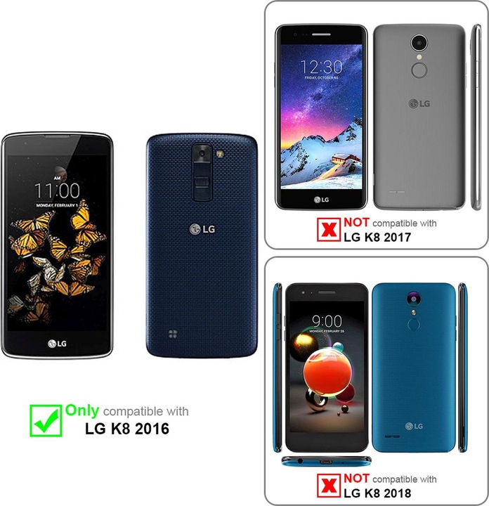 Produktbild Cadorabo Flip mit Struktur Cover (LG K8)