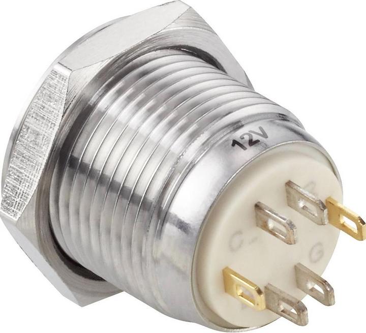 Actual product image Tru Components TC-7494612 TC-GQ16F-10E/41RGB/ Vandal-proof pressure switch