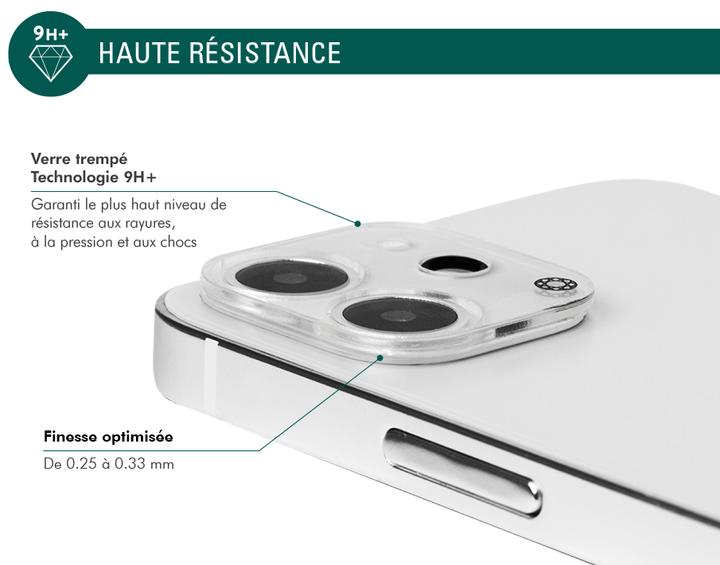 Actual product image Bigben Connected Rear camera film, camera glass, 9H+ hardness (1 Piece, Apple iPhone 12)