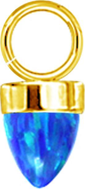 Produktbild Star Piercing Anhänger vergoldet ein Kegel Opal blau (ohne Messing, Chirurgenstahl 316L)