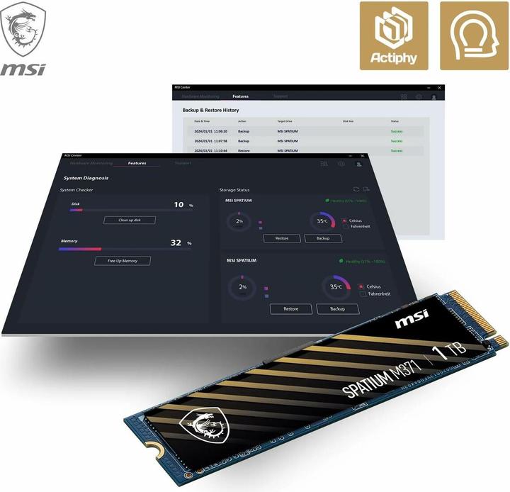 Produktbild MSI M371 NVMe M.2 (1000 GB, M.2 2280)