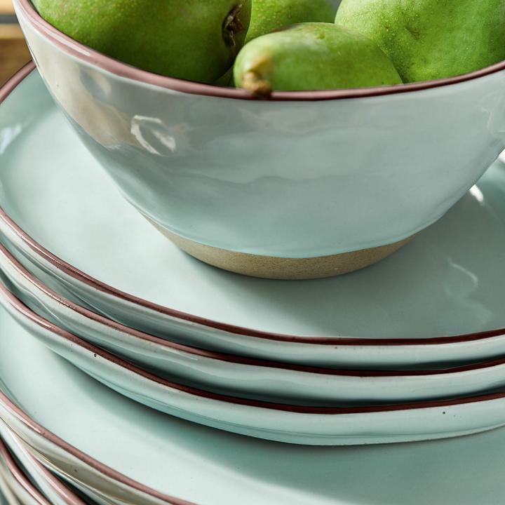 Actual product image Loberon Tableware Set of 30 Biarré turquoise (30 pcs.)