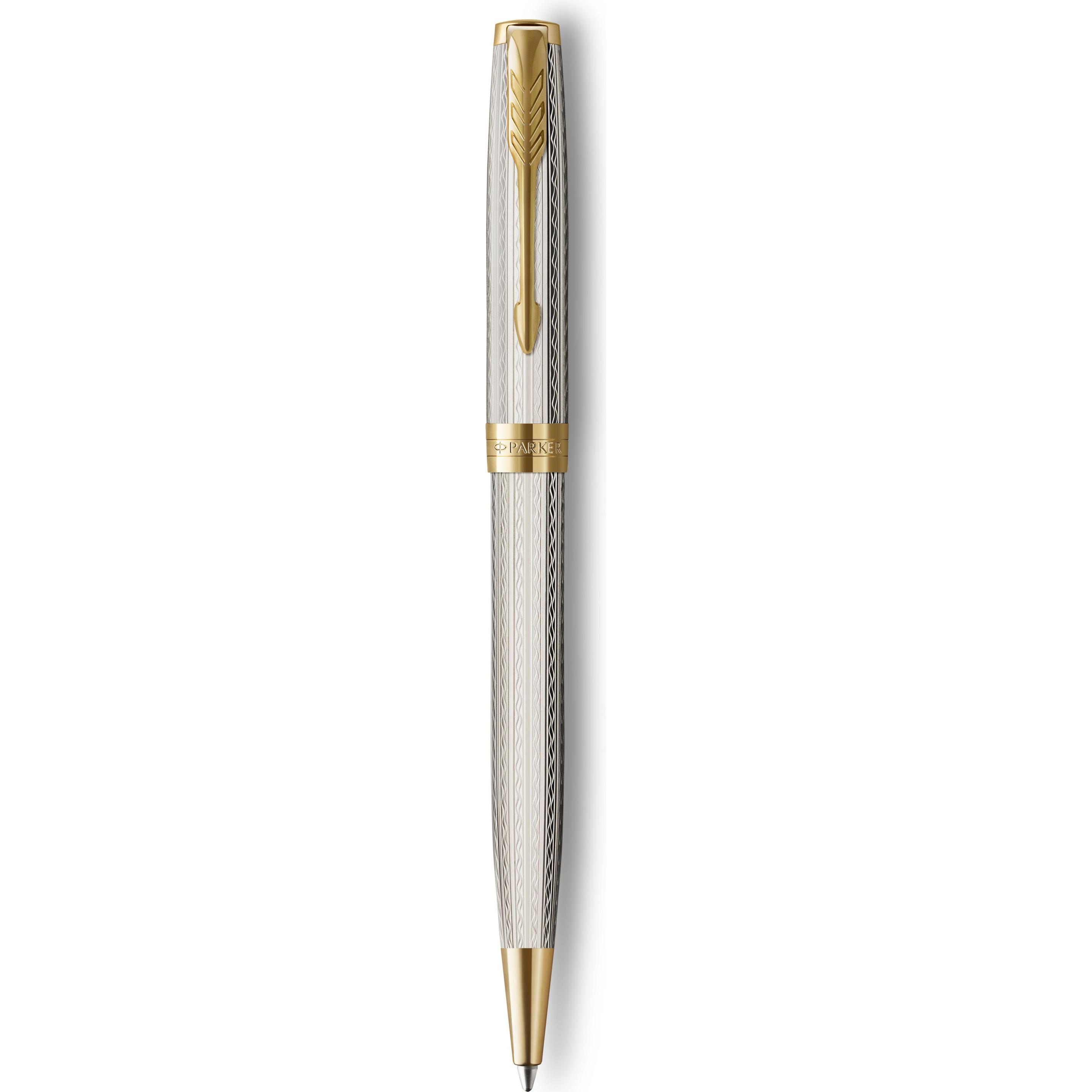 Parker, Schreibstifte, Kugelschreiber Sonnet Prem. Silver Mistral G.C. sw M (Silber, Gold, 1 x)