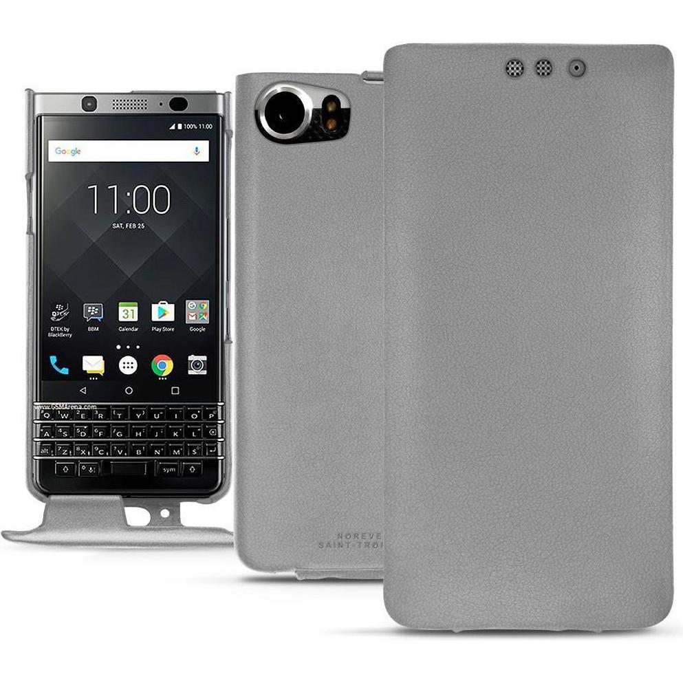 Noreve Lederschutzhülle vertikal (Blackberry KEYone), Smartphone Hülle, Grau
