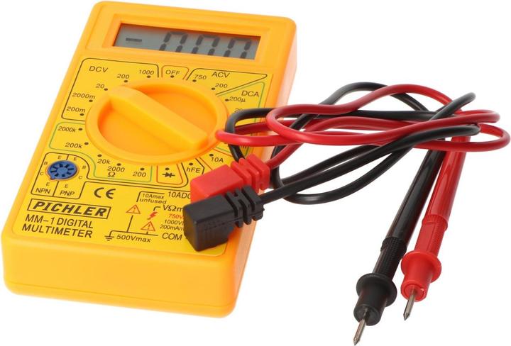Actual product image AccuCell MM-1 multimeter, illuminated display, ideal for modelling, hobby, workshop, household (Handheld multimeter)