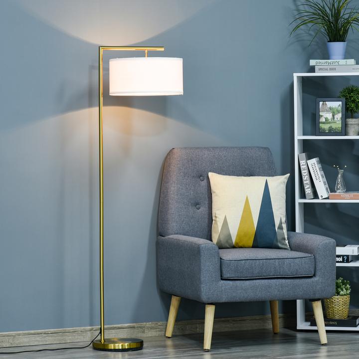 Produktbild Homcom Stehlampe mit Leinenstoffschirm (E27)
