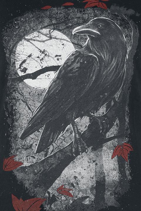 Produktbild Black Premium T-Shirt mit Rabenprint (M)