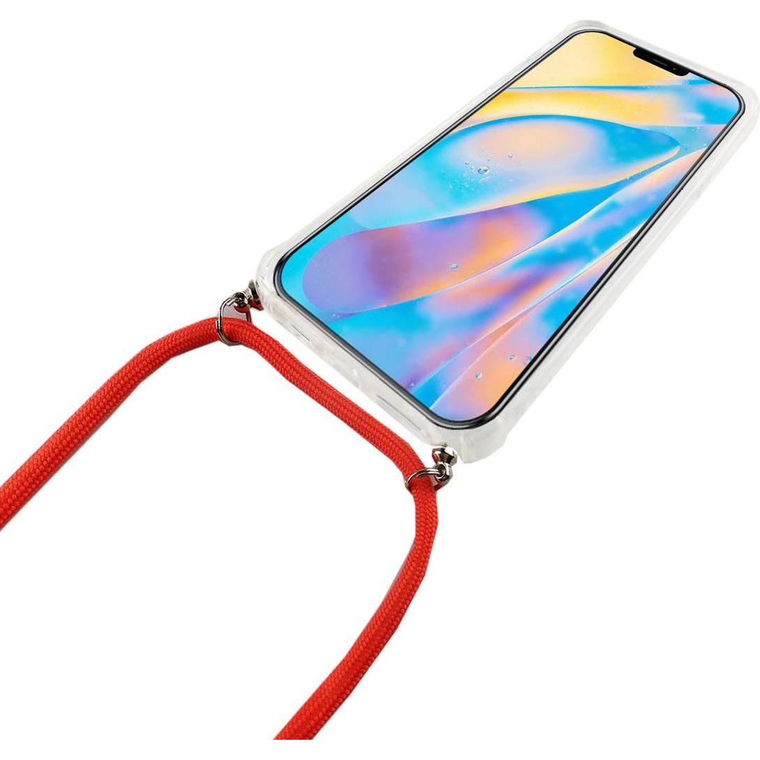 Thumbnail - König Design Apple iPhone 12 Pro Max Handykette Hülle mit Band zum umhängen Kordel Etui Pink, Handykette, Transparent