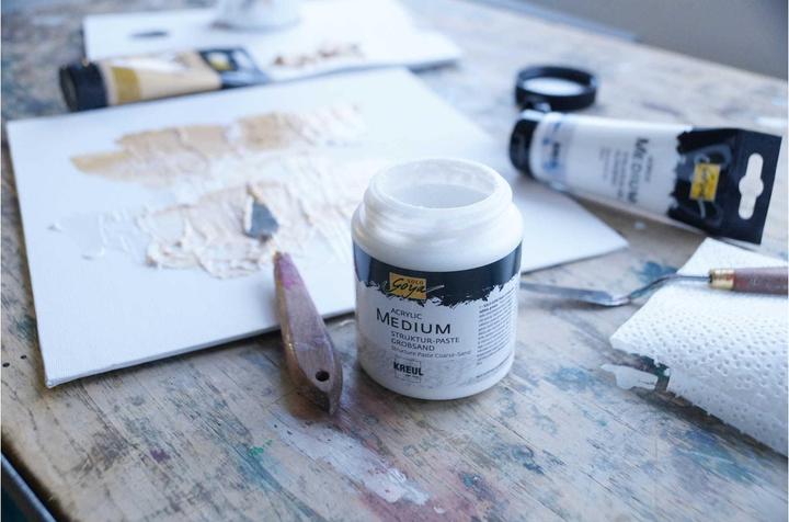Actual product image Magni KREUL 85930 - Solo Goya Acrylic Medium Set, 3 x 100 ml tube, structure pastes universal and fine (Black, White, 100 ml)