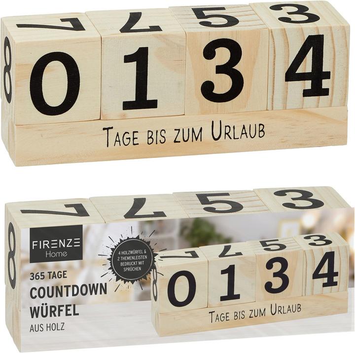 Actual product image Natura Punto Wooden Cube Countdown with 2 Theme Bars
