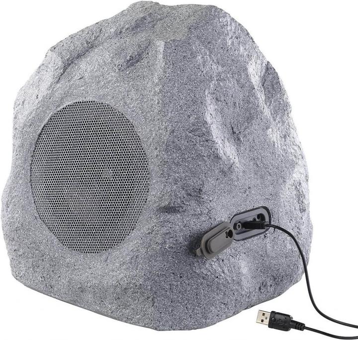 Actual product image Auvisio Garden and outdoor speakers in stone design (6 h, Rechargeable battery operated)