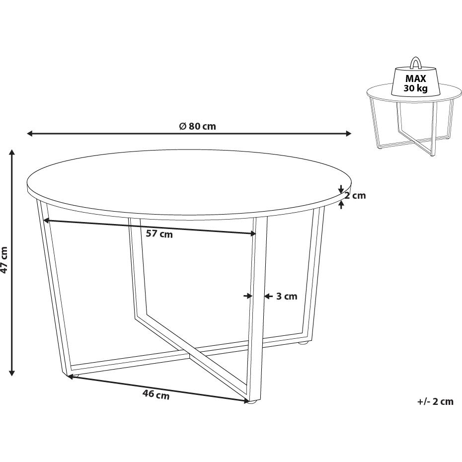 Thumbnail - Beliani, Couchtisch + Beistelltisch, Orick (80 x 80 x 47 cm)