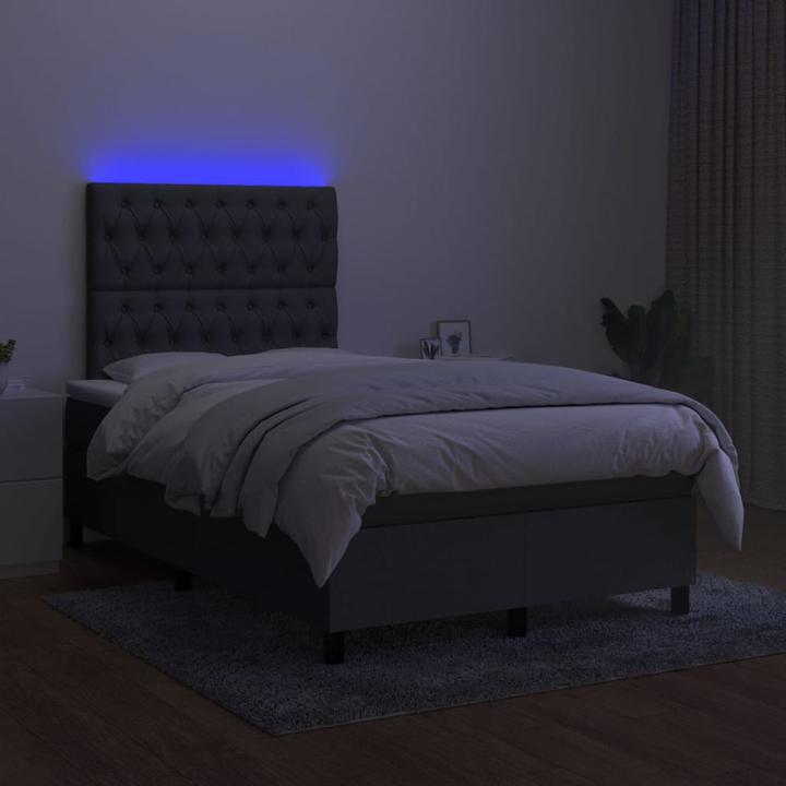 Actual product image VidaXL Bo x springbett mit Matratze & LED 120 x 190 cm Stoff (120 x 190 cm, 120 x 190 cm)