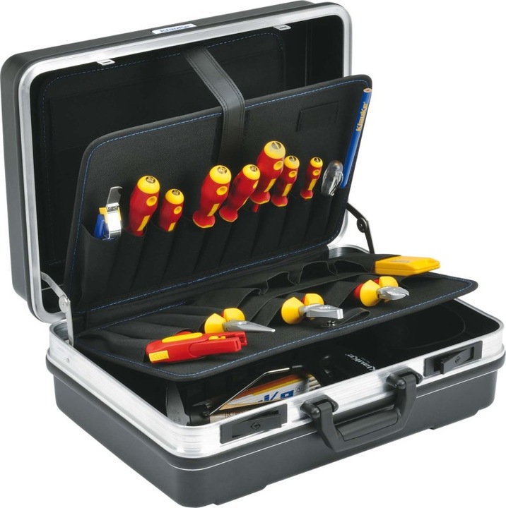 Produktbild Klauke KLA KL855B22 Hartschalenkoffer,Schwarz BestÃ¼ckt,Lehrlingsk (22 Teile)