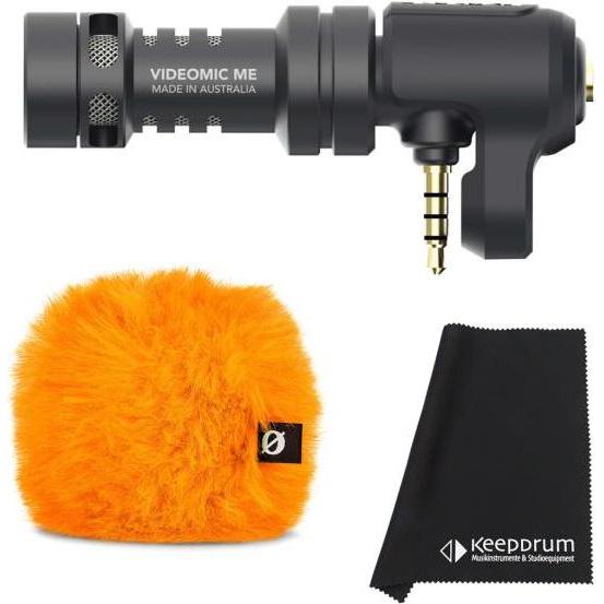 RØDE Videomic Me mit Windschutz Orange und Tuch, Mikrofon