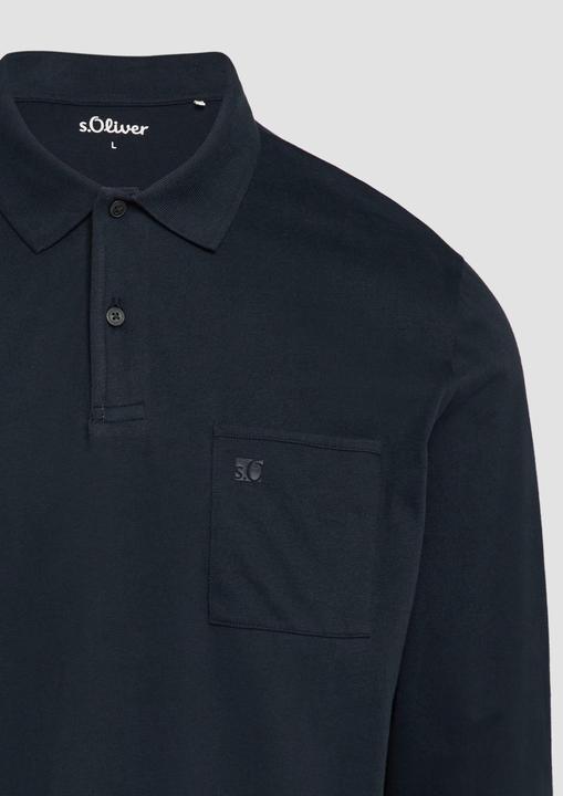 Produktbild s.Oliver Polo-Shirt Softes Langarm-Poloshirt mit Brusttasche (S)