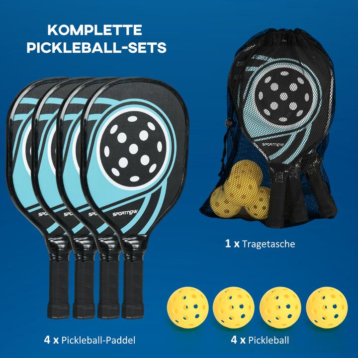 Produktbild SportNow Pickleball-Set mit 4 Schlägern und 4 Bällen