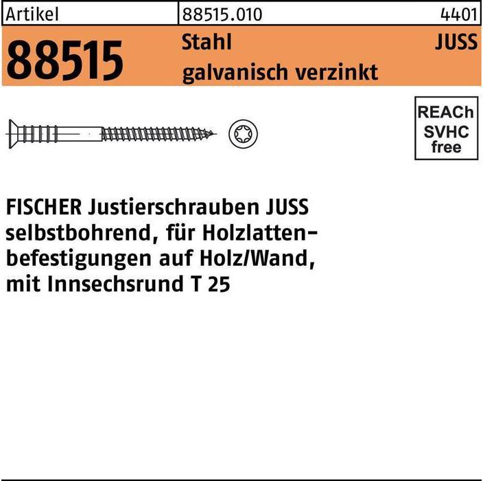 Actual product image Fischer FIS 059041 Adjusting screw JUSS 6 x 70 (100 Screws per piece)