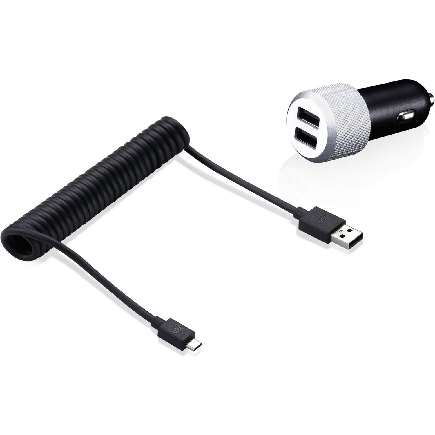 Just Mobile Highway Max' Dual-USB Car Charger mit Micro-USB, Auto Adapter, Schwarz, Silber