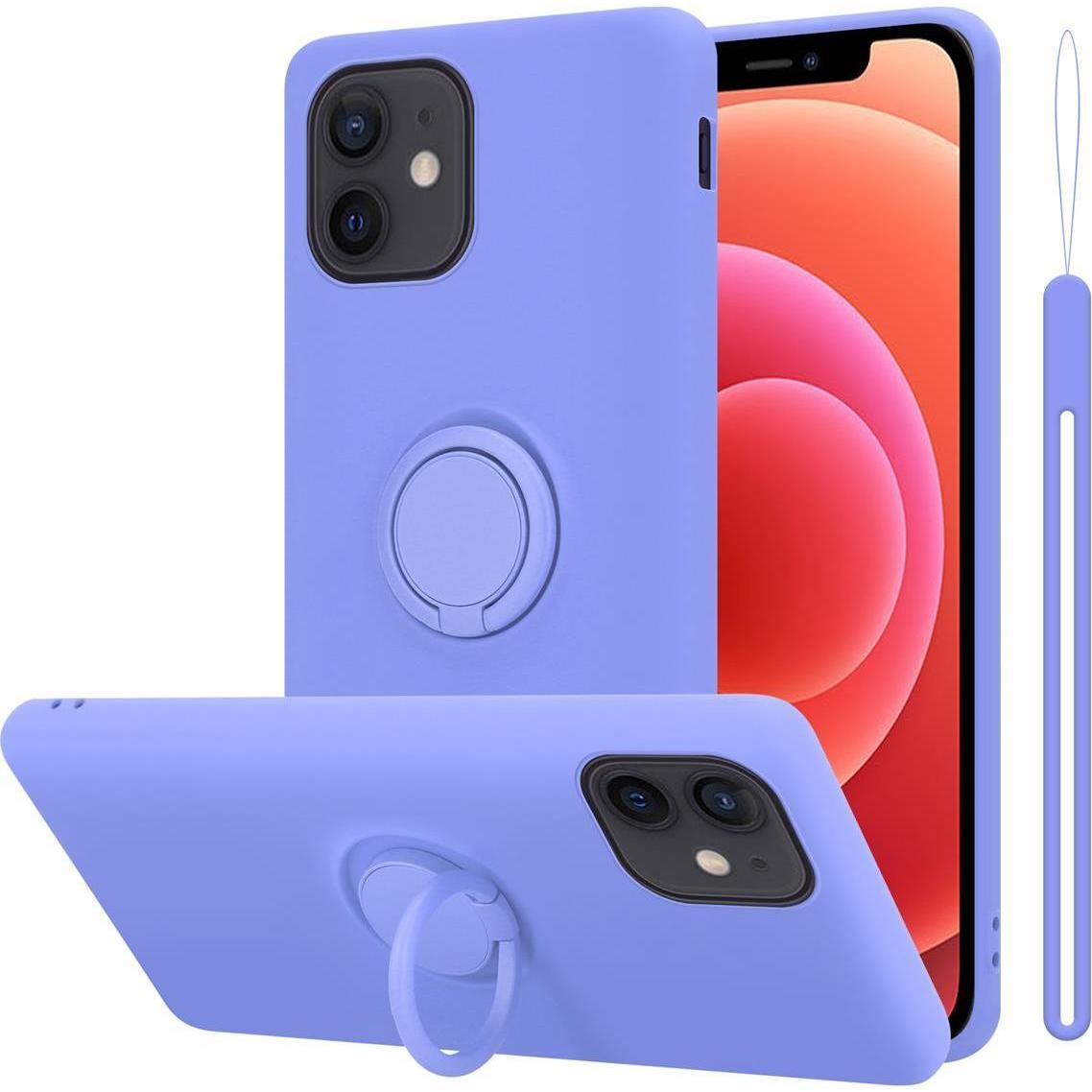 Cadorabo TPU Liquid Ring Silicone Case Hülle (Apple iPhone 12 mini), Smartphone Hülle, Violett