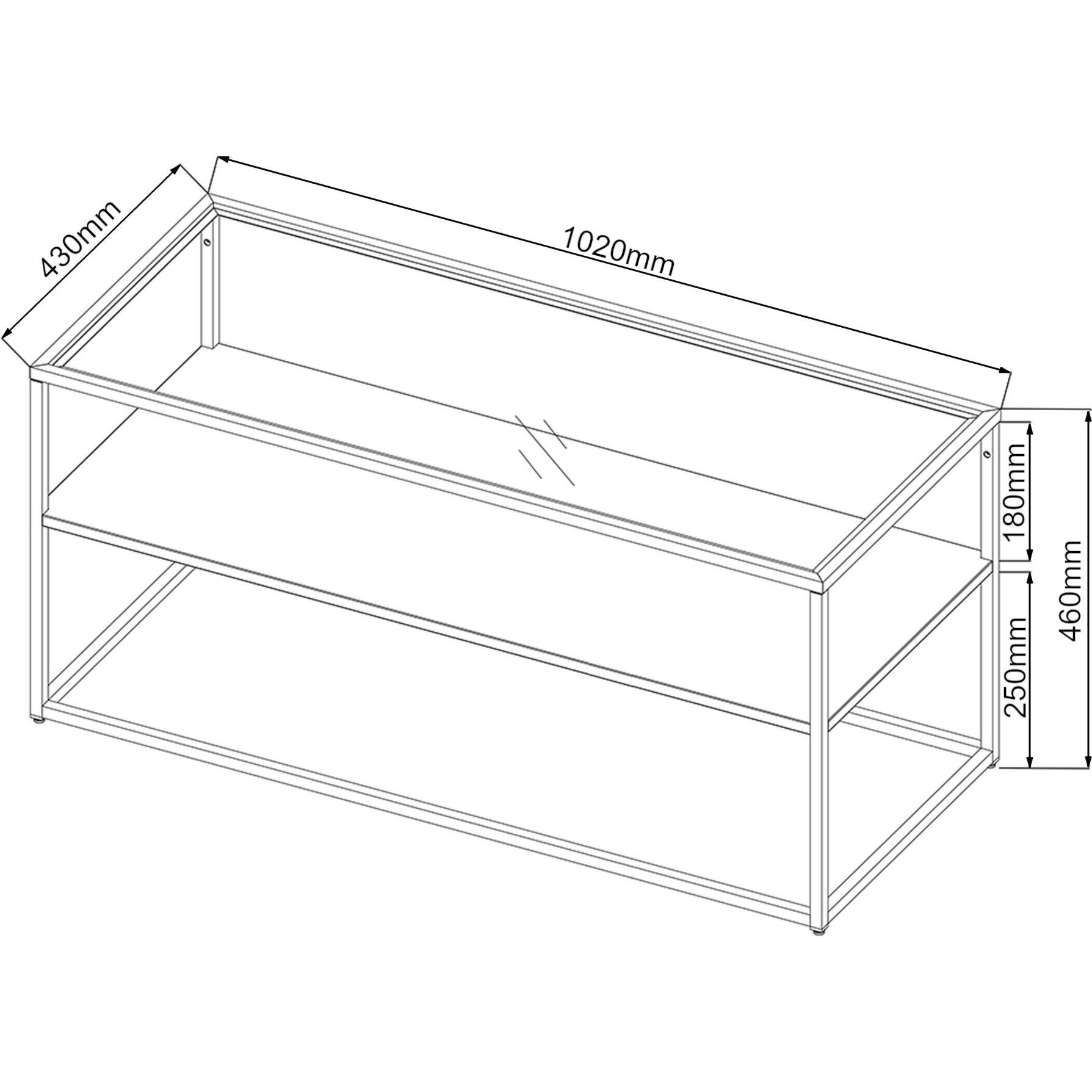 Thumbnail - En.Casa, Couchtisch + Beistelltisch, Solund (102 x 43 x 46 cm)