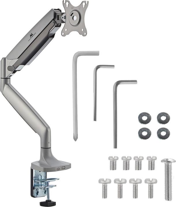 Produktbild Maclean Monitor Mount Double Arm Gas Spring 17 -45 16 kg MC-969 (Tisch, 45", 16 kg)