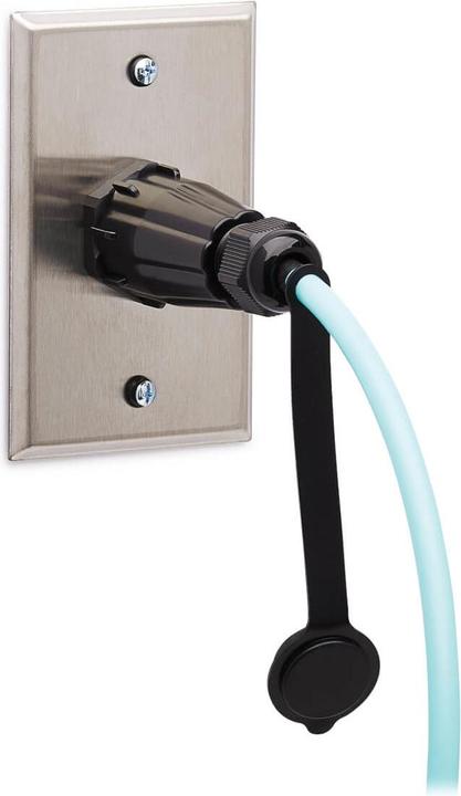 Actual product image Eaton 10Gb Rigid Industrial Duplex Multimode 50/125 OM3 Fiber Patch Cable LC/LC - IP68 Aqu (1 m)