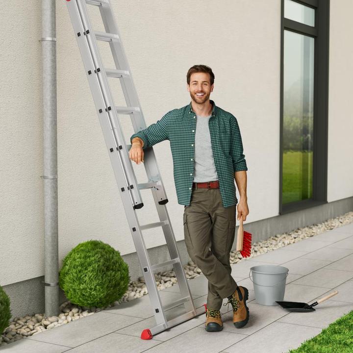 Produktbild Hailo S80 ProfiStep duo, Aluminium-Schiebeleiter 2-teilig, 2x9 Sprossen (Regalleiter, 140 cm)