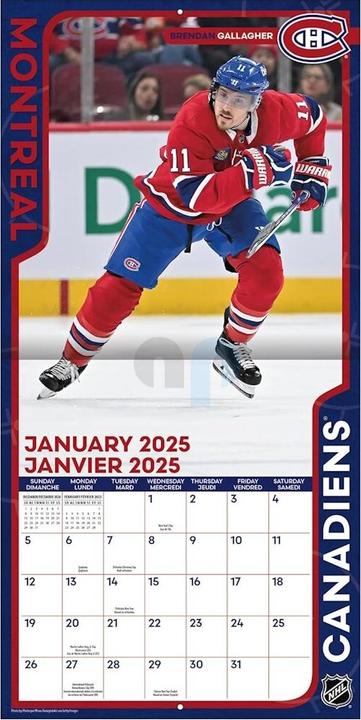 Actual product image NHL - Montreal Canadians - 30.5 x 30.5 cm (bilingual) wall calendar 2025 (30.5 x 30.5 cm)