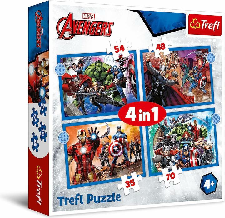 Immagine prodotto Trefl Puzzle 4in1 Avengers 35,48,54, 70 pezzi (4 pezzi)