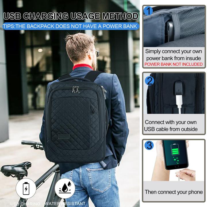 Produktbild Only-Bags.Store Laptop-Rucksack Business Travel Backpack Handgepäck Wasserdicht mit Hard Peel