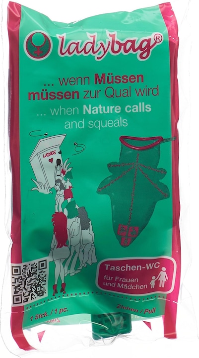 Ladybag Taschen-WC für Frauen (1000 ml, Intimwaschlotion)