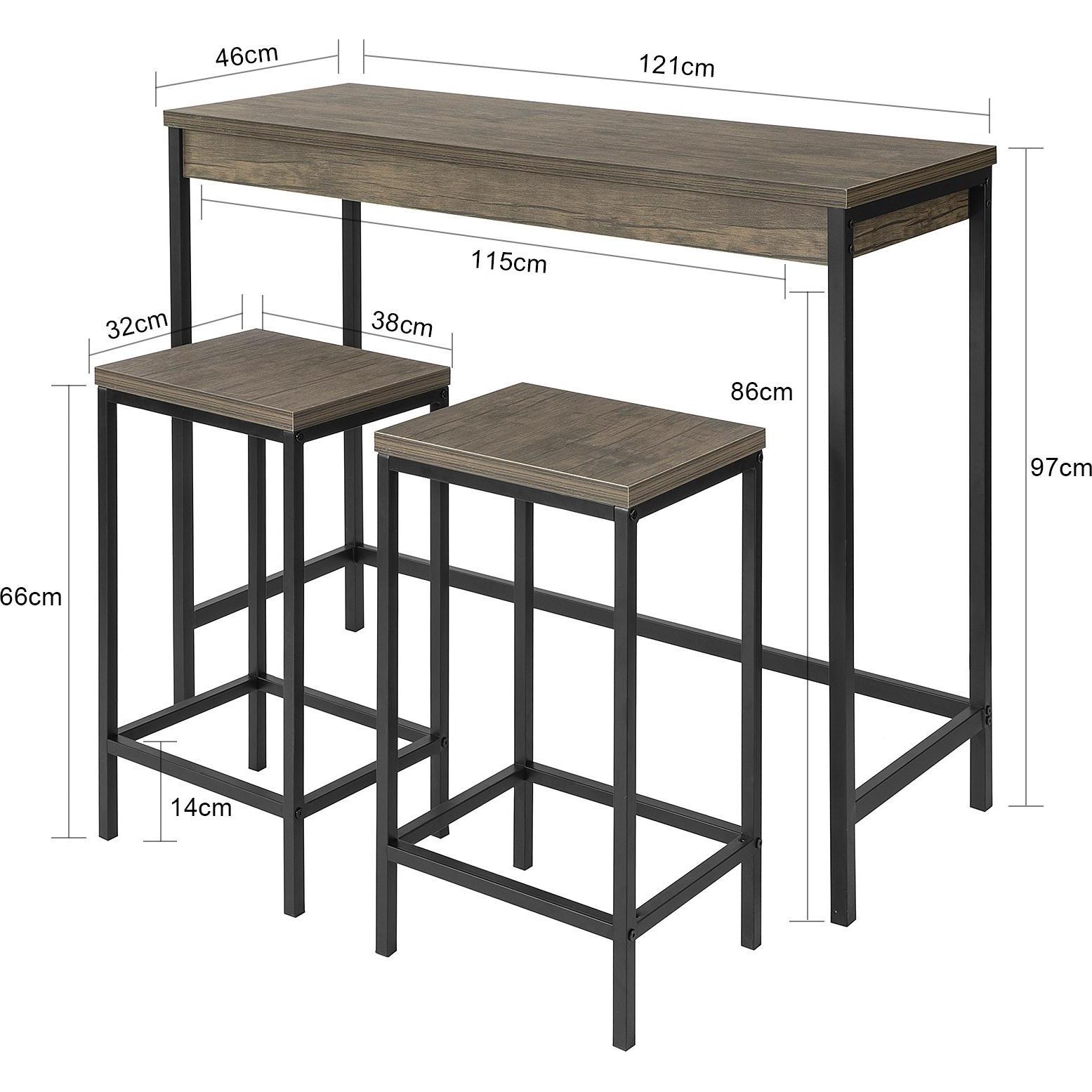 Thumbnail - SoBuy, Bartisch, OGT30-N (121 x 97 x 46 cm)