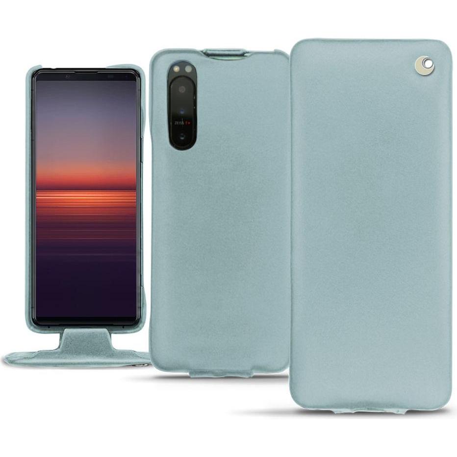 Noreve Lederschutzhülle vertikal (Sony Xperia 5 II), Smartphone Hülle, Blau
