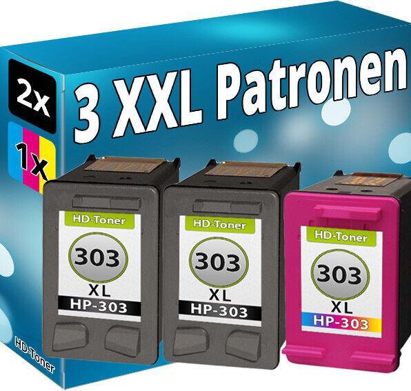 Produktbild Druckfuxx 3x TINTE PATRONEN für HP 303 XL ENVY Photo 6220 6230 6232 7130 7134 78