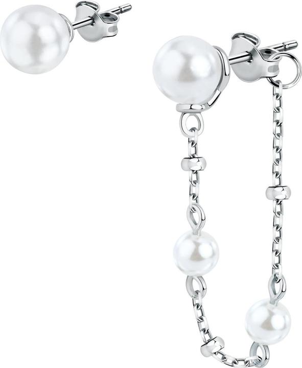Actual product image Morellato Elegant asymmetric silver stud earrings Perla SAWM08 (Silver)