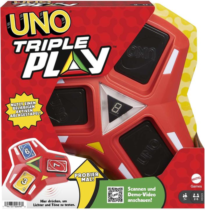 Actual product image Mattel Games Uno Triple Play (Multilingual)