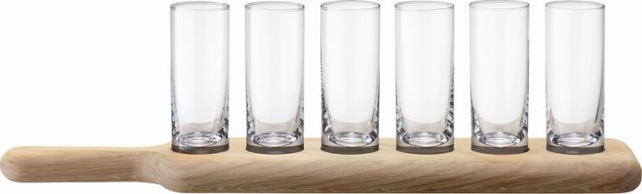 Actual product image LSA Paddle vodka set & base of oak L40cm - clear (6 x, Shot glass)