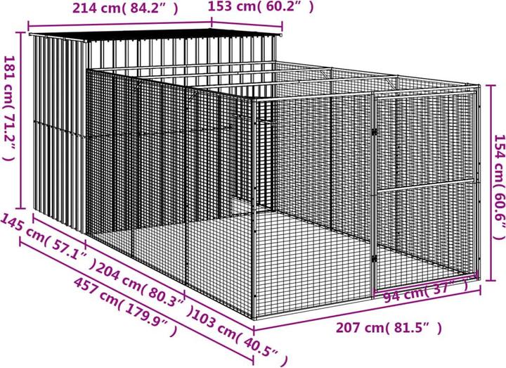 Produktbild vidaXL Aleyna (Hundehütte, Hundezwinger)