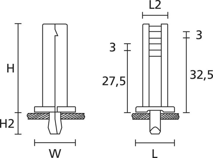 Immagine prodotto HellermannTyton Base a cuneo 18x22 mm, resistente al calore (Anelli di fissaggio, 18 mm, 100 pz.)