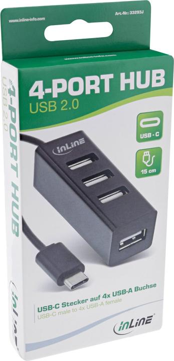 Produktbild InLine USB 2.0 4-Port Hub (USB-A, 4 Ports)