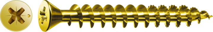 Image du produit Spax Vis R 88094 tête fraisée petite pointe/croisée-PZ 3 x 15/12-Z acier électro-galvanisé jaune (1000 Vis par pièce)