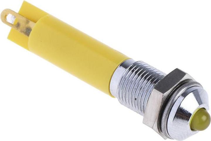 Actual product image RS PRO 6mm yel LED satin chr prominent,24Vdc